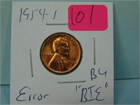1954-S "BIE" Error Wheat Penny