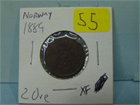 1889 Norway Two Ore - XF