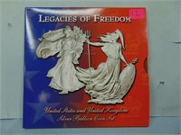 Legacies of Freedom US and UK Silver Bullion Coin