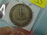 1936 Portuguese Mozambique One Escudo