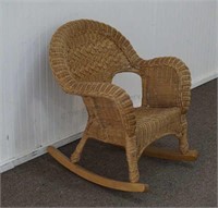 Wicker And Rattan Child's Rocking Chair