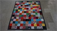 Vintage 1970's Hand Made Polyester Full Size Quilt