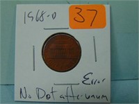 1968-D No Dot Error Lincoln Penny