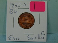 1972-D Break-Thru C Error Lincoln Penny