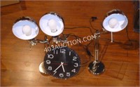 Lamps and a Clock