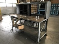 Metal Workbench w/ Overshelf and Drawers
