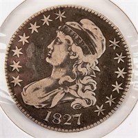 Coin 1827 Capped Bust Half Dollar Extra Fine