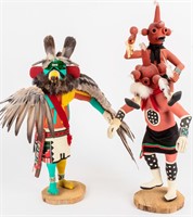 2 Native American Kachina Eagle & Mudhead Dancers