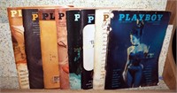 Eight 1965 & 66 Vintage Playboy Magazines Lot