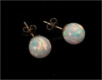14k Synthetic Opal Earrings