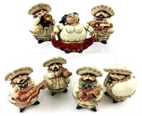 (7) Vintage Mexican Folk Art Mariachi Band Figures