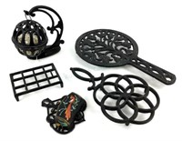 Cast Iron Trivets, String Holder, Toothpick Holder