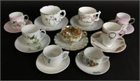 (9) China Teacups & Saucers