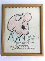 Gil Turner Autographed Mr. Magoo Drawing