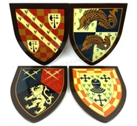 (4) Hand Painted Family Crest Plaques