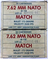 40 Rds. 7.62mm Nato Match Ammunition