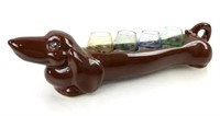 California Pottery Booze Hound Shot Glass Holder