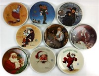 (9) Norman Rockwell Christmas Plates