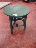 Green round wood accent table