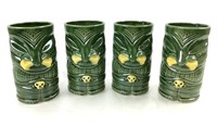 (4) Doug Horne By Tiki Farm Ceramic Mugs Cups