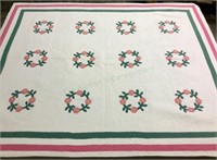 Feather Stitch Pattern Applique Handmade Quilt