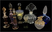 (8) Art Glass Perfume Bottles