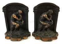 Copper Wash Cast Iron Bookends The Thinker Rodin