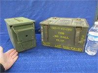 2 old metal ammo boxes (military green)