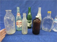 7 various vintage bottles (pepsi-orange-dr pepper)