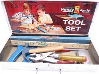 Vintage Handy Andy TOOL SET in Metal Tool Box