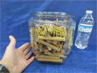 old planters peanuts jar & 112 clothes pins