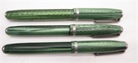 3 -1950 Rare Esterbrook Green Pearl Fountain Pens