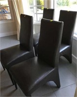 4 Leather Dining  Room Chairs
