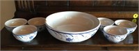 Serving Bowl and 6 Bowls
