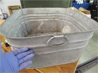 vintage square galvanized wash tub (2of2)