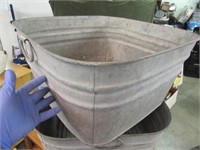 vintage square galvanized wash tub (1of2)