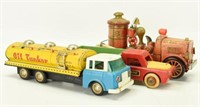 Lot #170 (3) toys to include; Tin oil tanker,