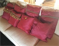 8 Decorative Red Pillows