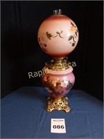Exquisite Antique Hand Painted Oil Lamp