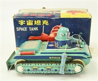 Lot #174 Tin Gyro Action Space Tank in original