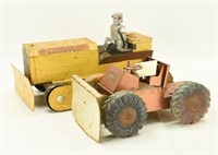 Lot #132 (2) pressed steel dozers to include;