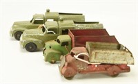 Lot #105 (4) pressed steel trucks to include;