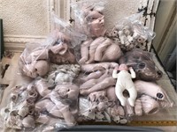 Large Tote of Ceramic Baby Doll Parts, Etc