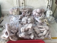 Huge Lot of Ceramic Baby Doll Body Parts