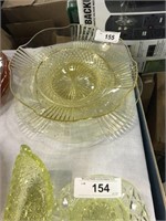 Vintage Yellow Serving Bowl & Tray