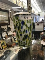 Yellow & Blue Art Glass Vase