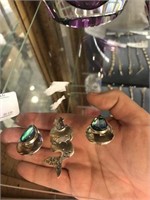 Sterling Silver Clip Earrings & Pin