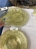 Lot of Yellow Depression Plates & Serving Dishes