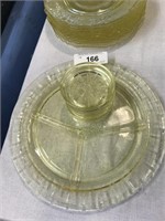 Lot of Yellow Depression Glass~Plate,Coasters