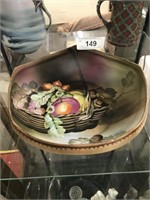 Nippon Footed Fruit Painted Bowl